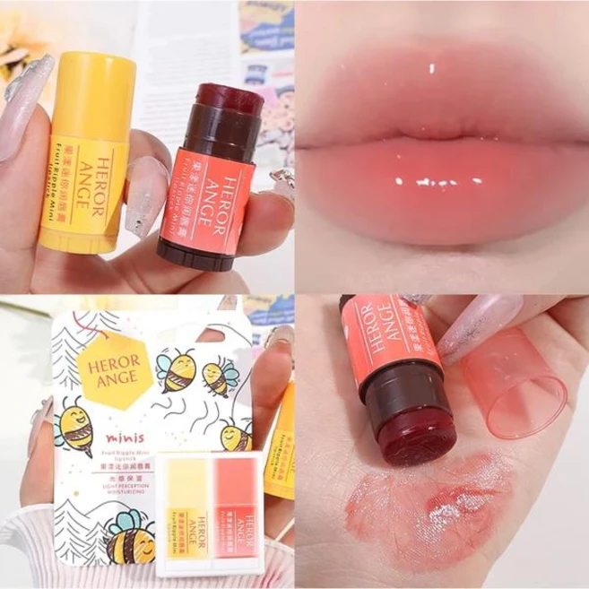 립글로스 미니 과일 컬러 립밤 세트 지속되는 립라인 감소 보습 립스틱 안티 에이징 건조 방지 입술 케어 화장품 메이크업, [01] 01 - 쿠팡