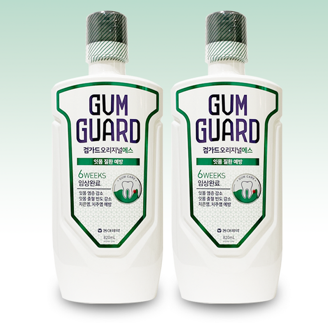 동아 검가드 오리지널에스 구강청결제 잇몸 가그린 리뉴얼, 820ml, 2개