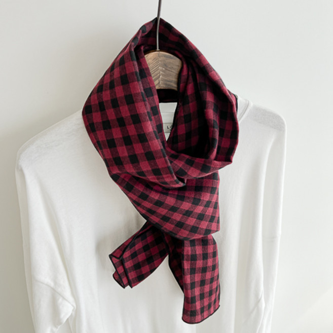 남성머플러 체크머플러남자 간절기 얇은 목도리 면 스카프 롱 초겨울 봄 여성 여자 중년 남자 남녀공용 베이지 블랙 자체제작