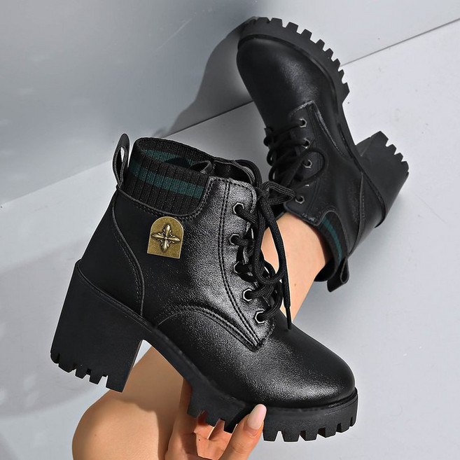 립쁘 키높이 여성 니트 워커힐 통굽 가보시 7cm 레샤