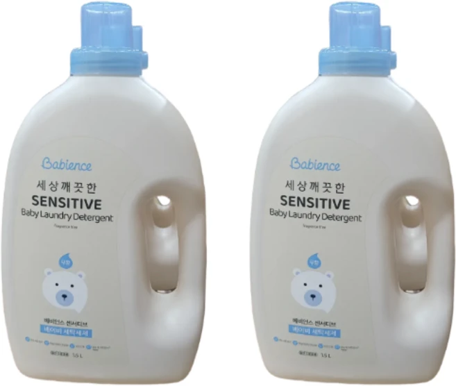 베비언스 세상깨끗한 센서티브 베이비 세탁세제 무향, 1.5L, 2개 - 쿠팡