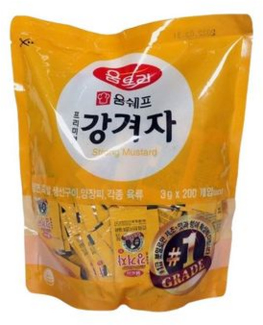 움트리 간편 양념 조미 똑쏘는 소스용 식자재 겨자 강겨자 일회용 배달용 200입, 1개