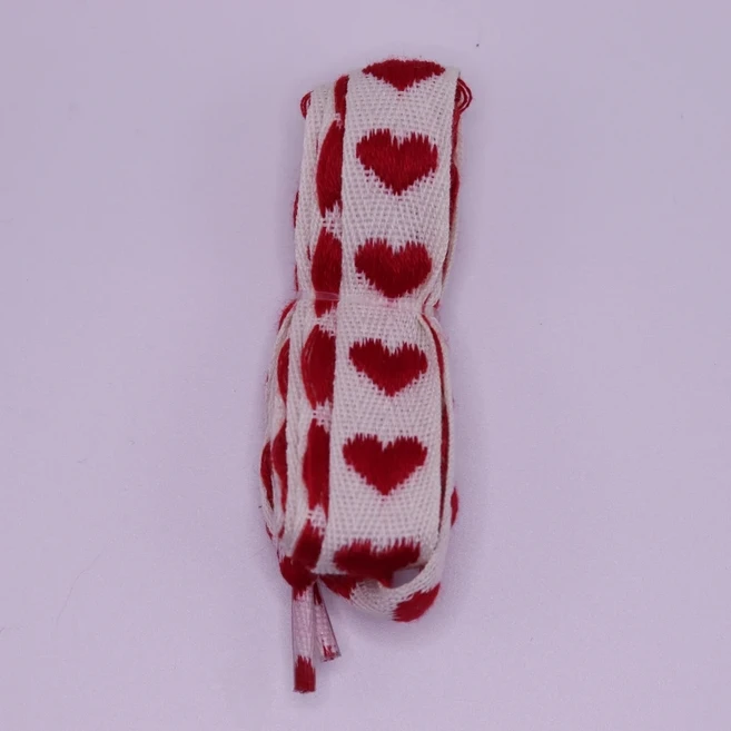 120cm 플랫 화이트 레드 러브 진주 신발 끈 여성용 운동화 AF1 적합 스포츠 액세서리