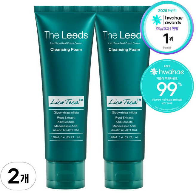 더리즈 리코테카 리얼 생크림 약알칼리성 클렌징폼, 2개, 120ml