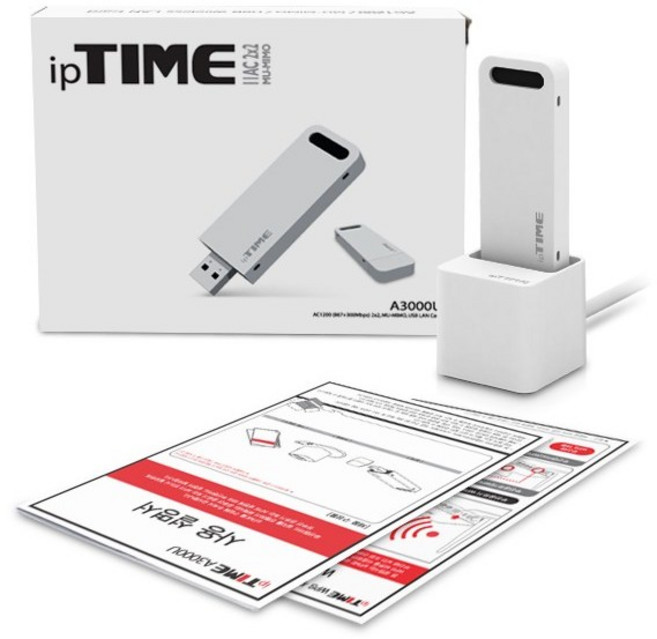 ipTIME 무선랜카드 + 크래들 1.5m, IP TIME EFM A3000U, 1개