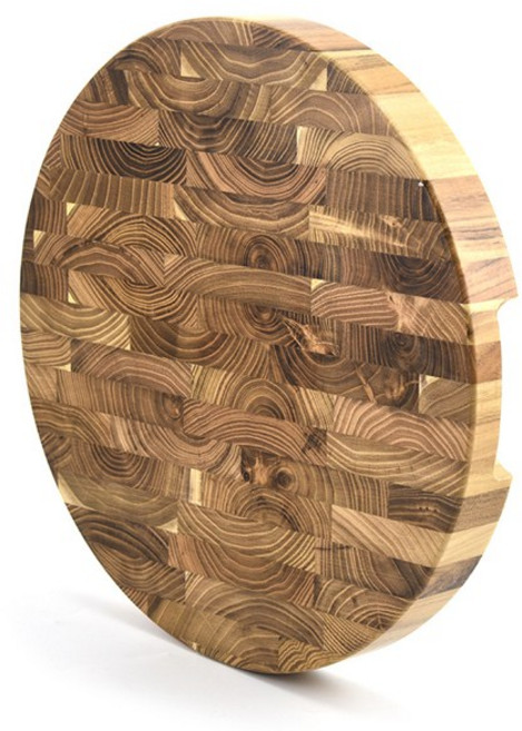 원형 엔드그레인도마 류수영 원목 나무 도마 앤드그레인 35x4cm, 유자나무, 항균기능, 양면, 거치대 미포함, 1개, 단품, 3cm