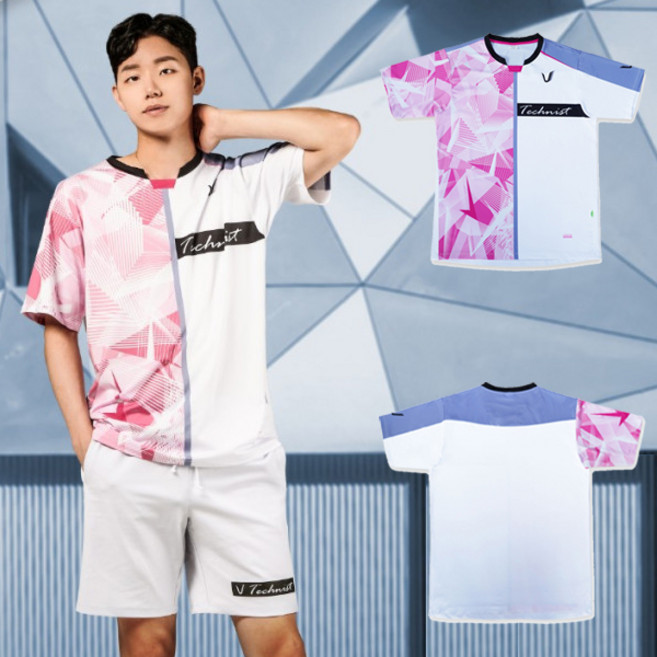 테크니스트 티셔츠 배드민턴 상의 반팔티 삼성생명 정규 21TT-8221WH 남성 여성 남녀공용 커플 배드민턴복
