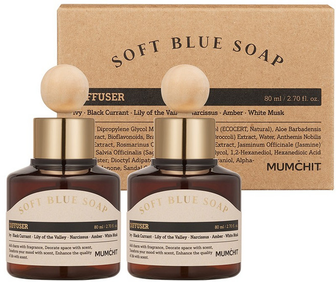 멈칫 바이오톡스 차량용디퓨저80ml, 바이오톡스차량용디퓨저 소프트블루솝80ml, 2개