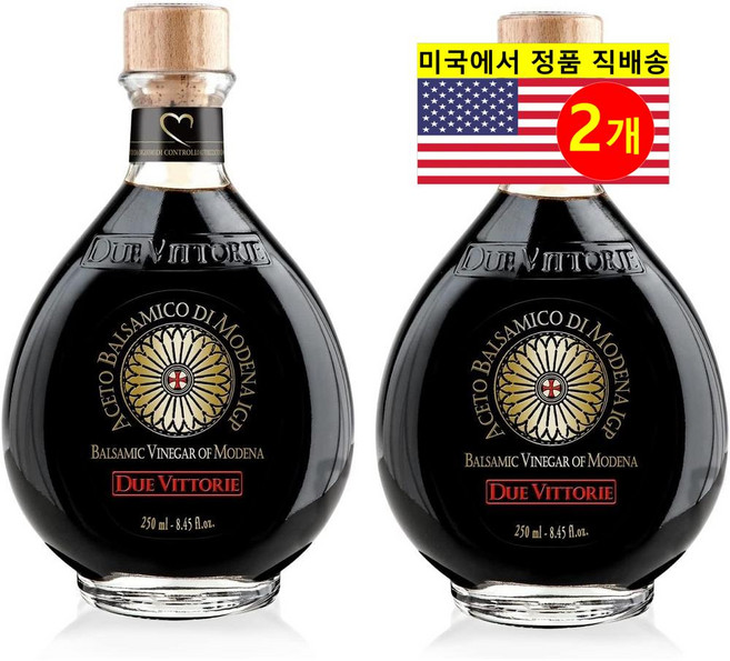 이태리 발사믹 식초 두에비토리에 오로 골드 오크통 숙성 2병, 2개, 250ml