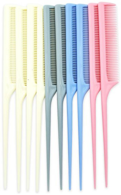 꼬리빗 10개입 꼬리빗 드라이빗 헤어브러쉬 머리빗 롤빗, 10개, 혼합색상