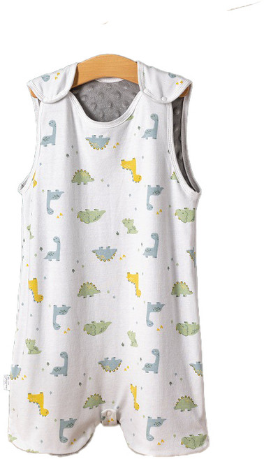 荳荳絨防踢被 嬰兒防踢背心 活潑恐龍圖案 雙層精梳棉 3D荳荳絨 0-2歲寶寶適用 寬40x長60公分