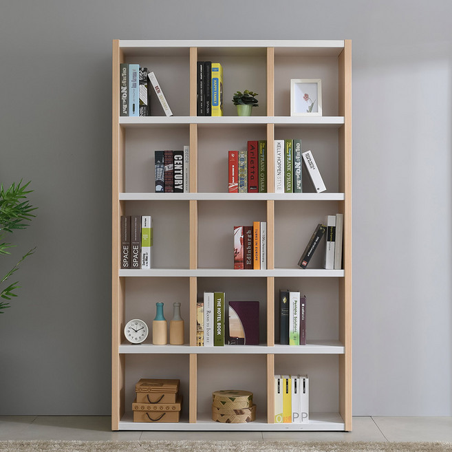공간사이 큐브 1200 5단 A형 오픈책장, 메이플화이트