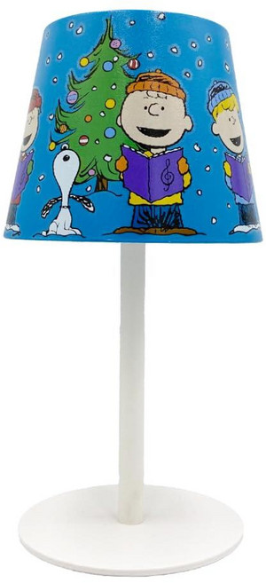 Mark Feldstein 피너츠 갱 홀리데이 캐롤러 충전식 겨울 터치 램프 블루 22.9cm(9인치) 165616, Mark Feldstein, 피너츠 갱 홀리데이 캐롤러