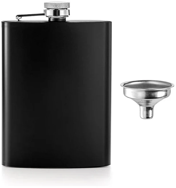 8 10 12 온스 스테인레스 스틸 힙 플라스크 (깔때기 포켓 포함) 주류 용 힙 플라스크 야외 와인 병 냄비 컵, 02 12OZ