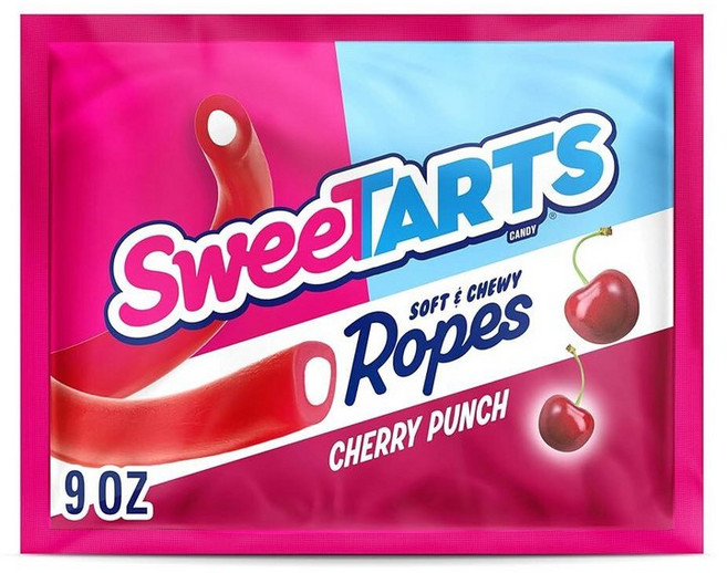 SweeTARTS 부드럽고 쫄깃한 로프 캔디 톡 쏘는 딸기 맛 255g9온스 파우치 192155, 1개