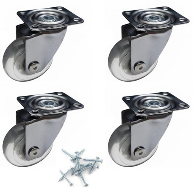 2인치 무소음 우레탄바퀴 회전형 가구바퀴, 4개