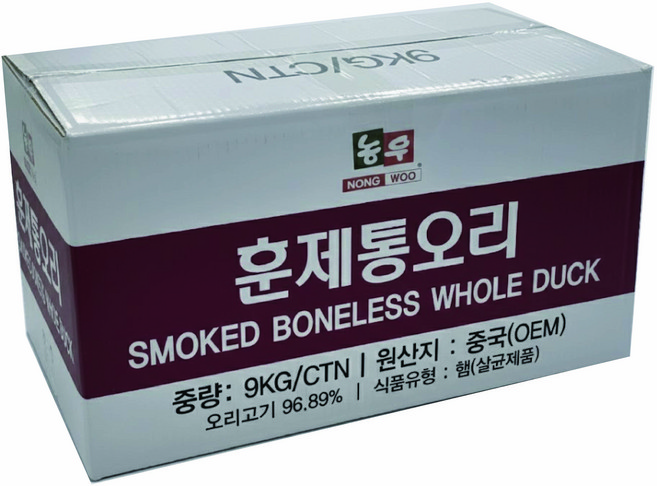 농우 훈제 통오리 9kg/BOX(통오리 9봉~10봉 내외) 중국산 업소용, 9kg, 1박스