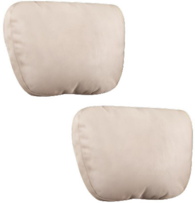 차량용 고급 헤드레스트 스웨이드 목쿠션 2P 세트 4컬러 자동차 베개 헤드쿠션 운전석 조수석, 1개, 차량용 목쿠션 브라운2P