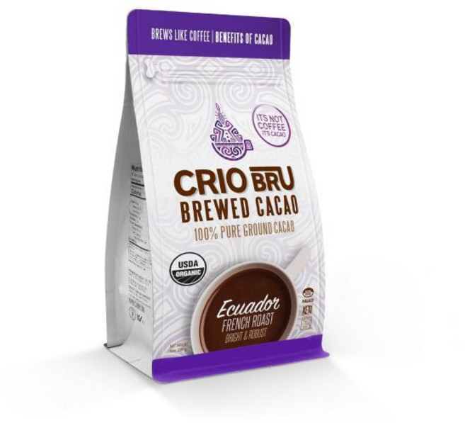 크리오 브루 에콰도르 프렌치 로스트 10온스 봉지 | 유기농 건강한 양조 카카오 음료 허브 차와 커피를 대체할 수 있는 훌륭한 제품 99% 카페인 프리 글루텐 저칼로리 정직한, 1개