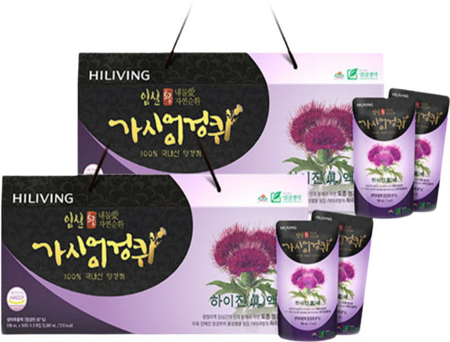 [리빙웰] 임실 가시엉겅퀴 하이진액 생약추출물 100% 국내산 엉겅퀴, 2박스, 3L