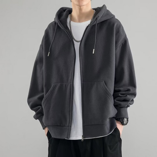 《J.Y》連帽拉鍊外套 素面 男 女 薄 基礎款