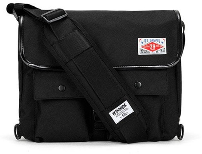 PEEPS 레트로 메신저백 블랙