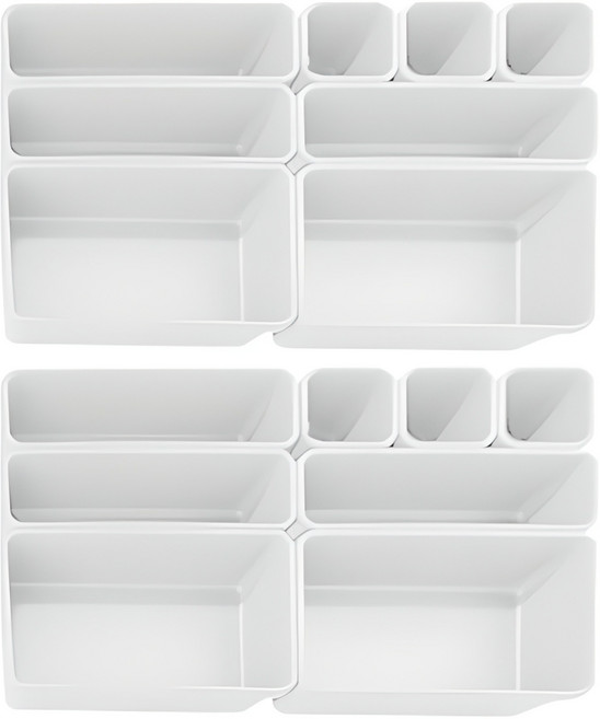 아리코 조립식 다용도 서랍정리함, 화이트, 2세트