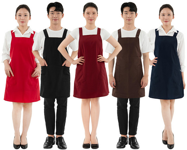 가르미르 베이직 앞치마 5가지 컬러 / 미용실 카페 공방 각종 작업실 다용도 앞치마 (국내생산), Free(M), 1개, 네이비