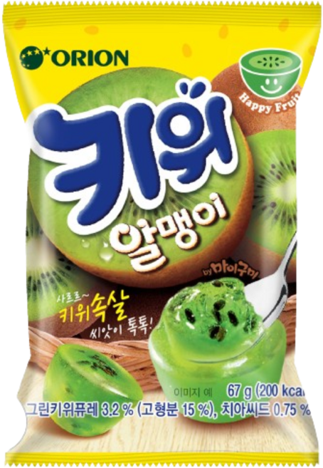 오리온 키위 알맹이 츄잉젤리, 67g, 6개