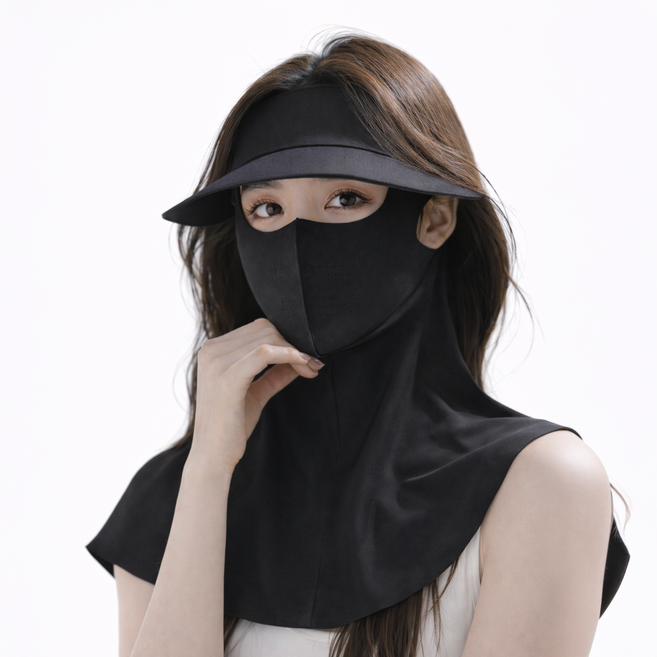 비플로 쿨에어 썬가드 풀페이스 자외선차단 마스크, 쿨블랙, 1개