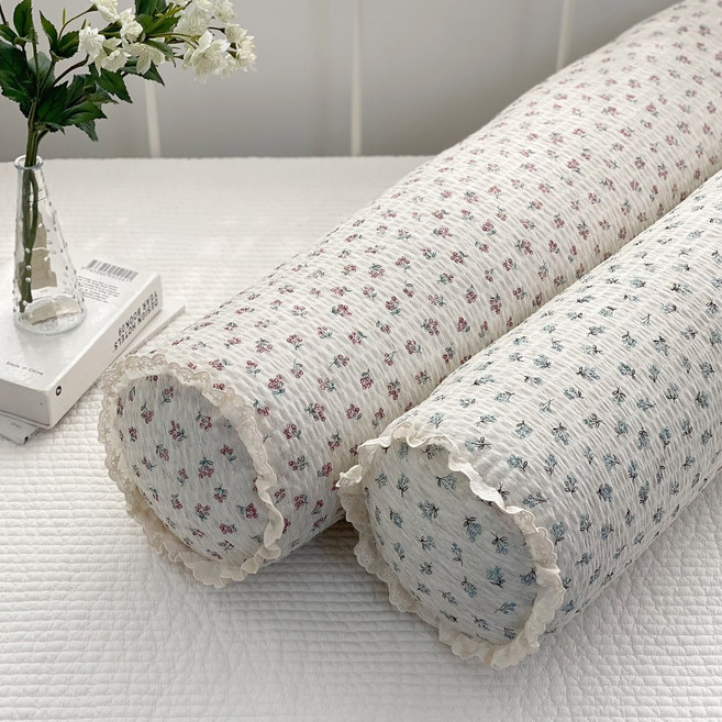 햄프 시어서커 시원한 여름 바디필로우 롱 캔디 쿠션, 커버1장_레드