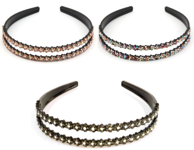 미스21 두줄 꽃 헤어밴드 머리띠 3개 세트 (hb587)