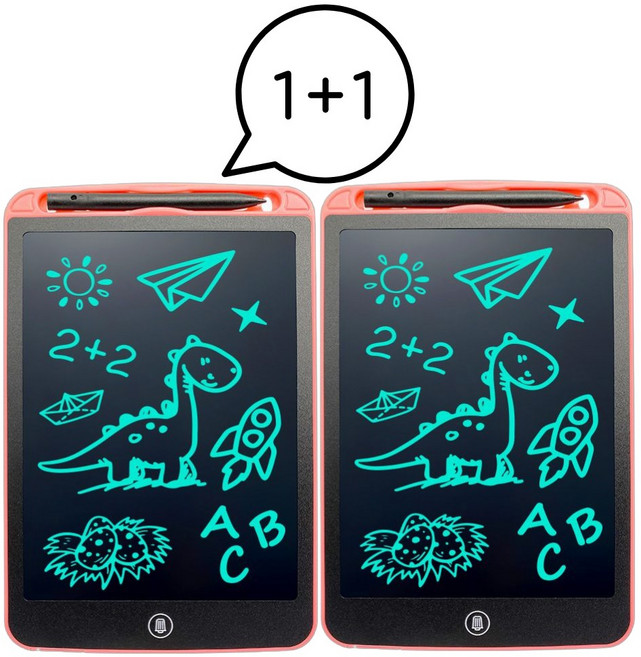1+1 전자칠판 메모 전자 노트 그림 칠판 패드 8.5인치 원터치 2개, 플라스틱