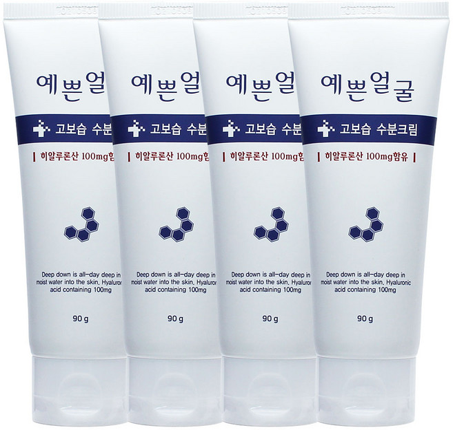 웰빙헬스팜 예쁜얼굴 고보습 수분크림, 90ml, 4개