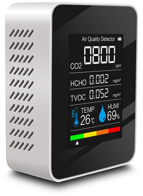 포름알데히드 측정기 실내공기질 측정기 포름알데히드 유해가스 감지경보기, 1개, 흰색