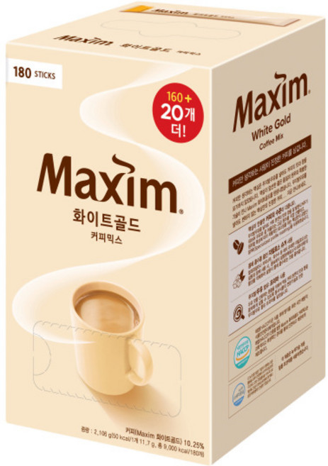맥심 화이트골드 커피믹스 180T, 180T x 1개, 1박스, 180개입