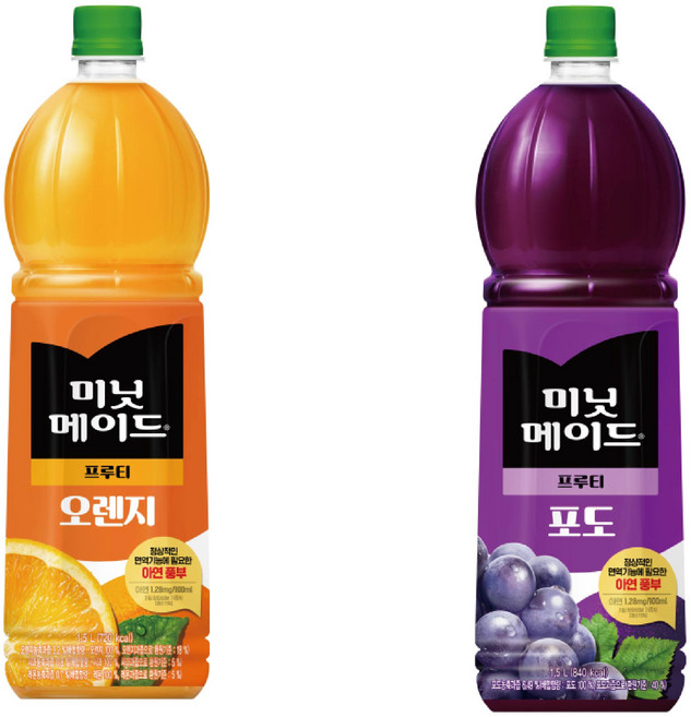미닛메이드 오렌지 + 포도 3개씩, 6개, 1.5L