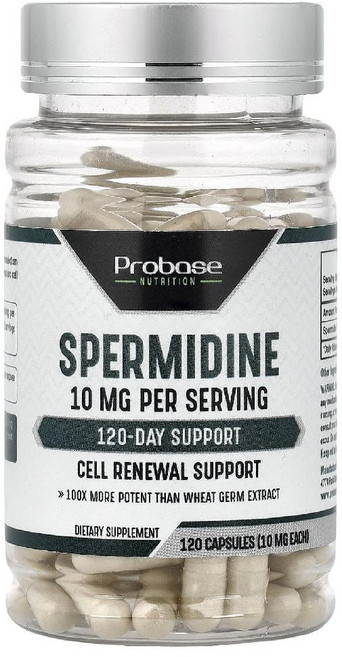 프로베이스 뉴트리션 스페르미딘 10mg 120캡슐 Probase Nutrition Spermidine 120 Capsules, 프로베이스 뉴트리션 스페르미딘 10mg 120캡슐 Pr, 1개, 120정
