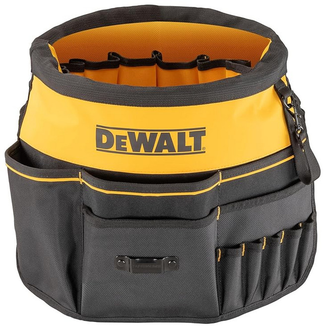 데월트 DeWALT 버킷 커버 공구 수납 케이스 양동이 툴백 접이식 공구 수납용 다기능 양동이 스타일 정원 도구 정원 가방 소프트 백 블랙 & 옐로우 DWST560109, 1개