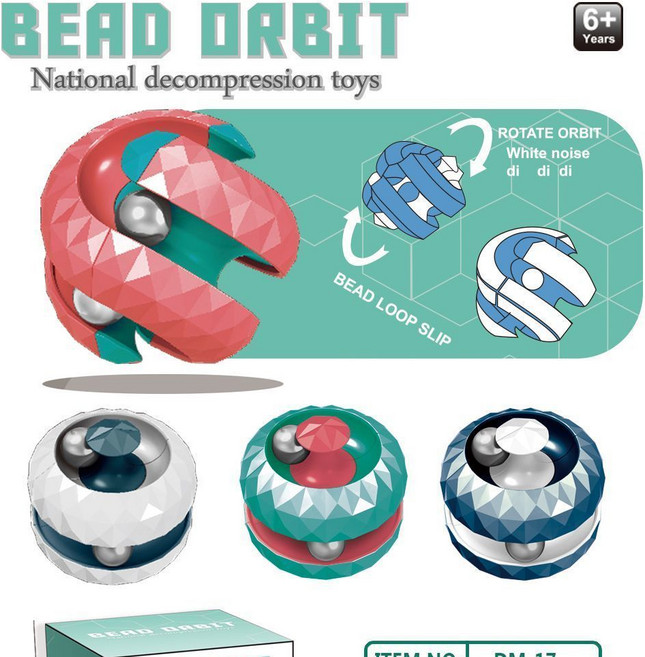 指尖玩具 滾珠軌道手指陀螺, 1個, 指尖陀螺2只（顏色隨機）