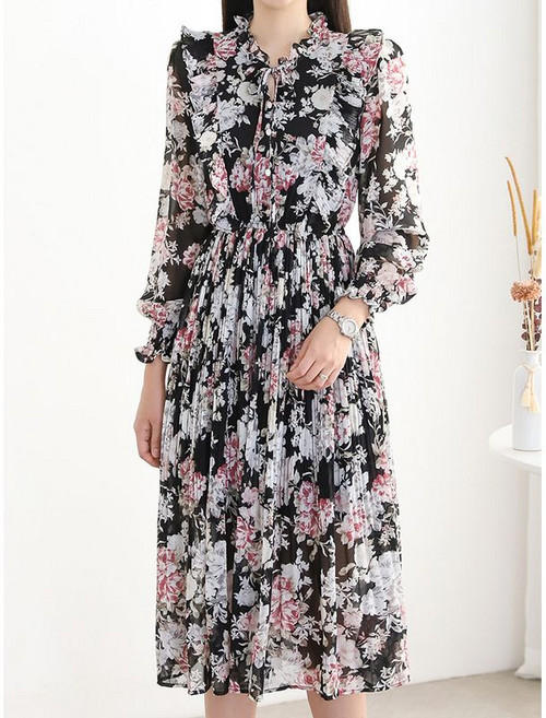 모리스커밍홈 플라워 프릴 포인트 원피스 M2602OP016A