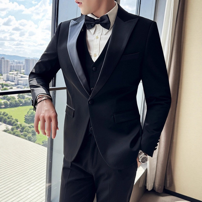 新郎西服 伴郎禮服 結婚西裝 商務正裝 修身戧駁領 塔士多禮服
