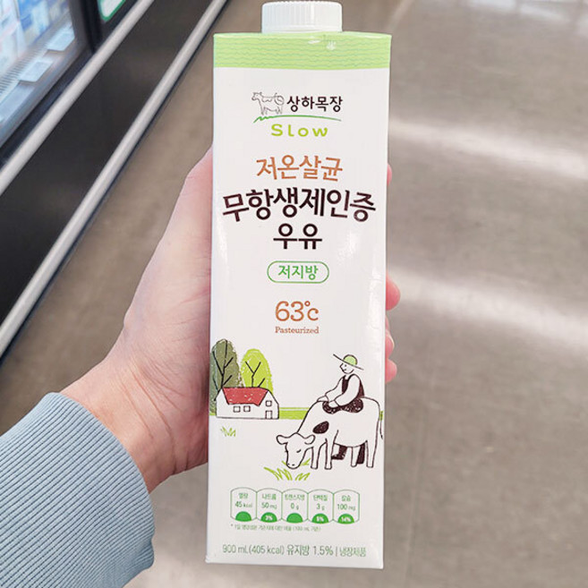 상하목장 저온살균 무항생제 인증 저지방 우유, 단품, 900ml