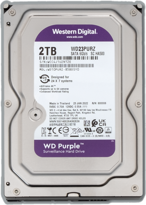 화인츠 WD Purple CCTV 보안용 HDD 하드디스크, 2TB
