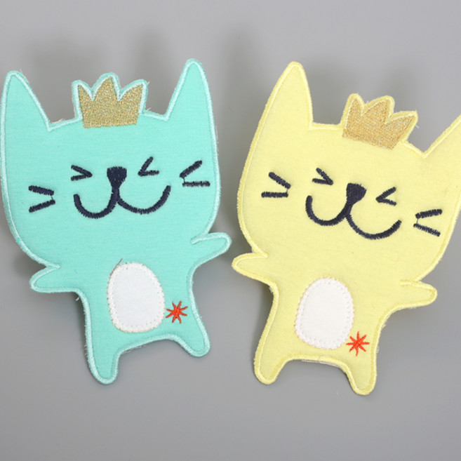 [펠트친구] 왕관웃는 빅고양이 와펜[1793], 노랑, 1개