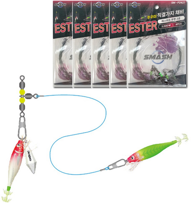 디엠피싱 스매쉬 대용량 에스테르 직결가지채비 SM-P2427, 1개, 20개입