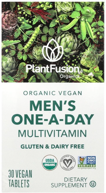 PlantFusion 남성용 원어데이 종합비타민 비건정 30정, PlantFusion남성용원어데이종합비타민비건정30정, 1개 - 쿠팡