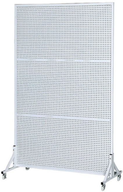 이룸온 타공판 파티션 가벽 거실 철제 진열대 타공 공간분리 칸막이 흰색, 흰색 100x180 바퀴 포함 걸이 30개