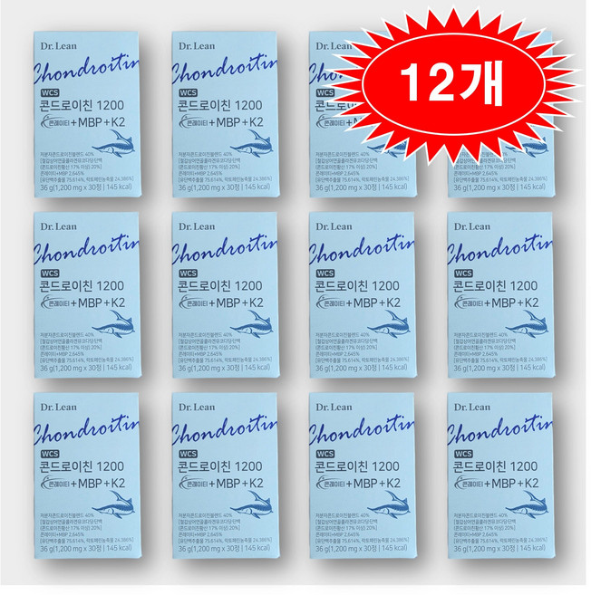 Dr.Lean 닥터린 콘드로이친 1200 콘레이티+MBP K2, 30정, 12개