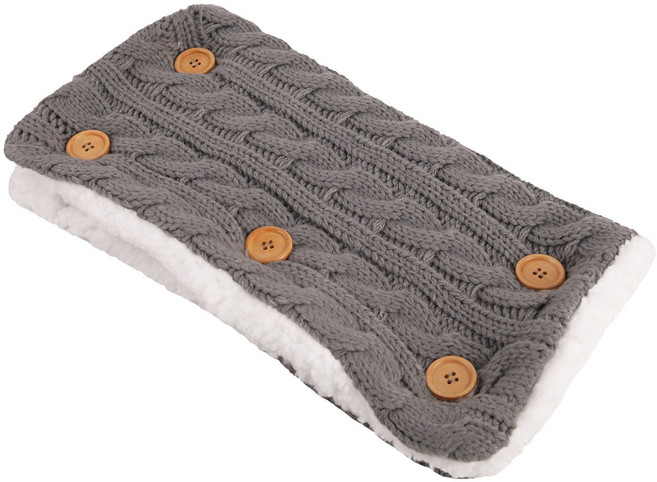 글로베른 포근한 유모차장갑 성인용 양모 니트 소재, 1개, 그레이